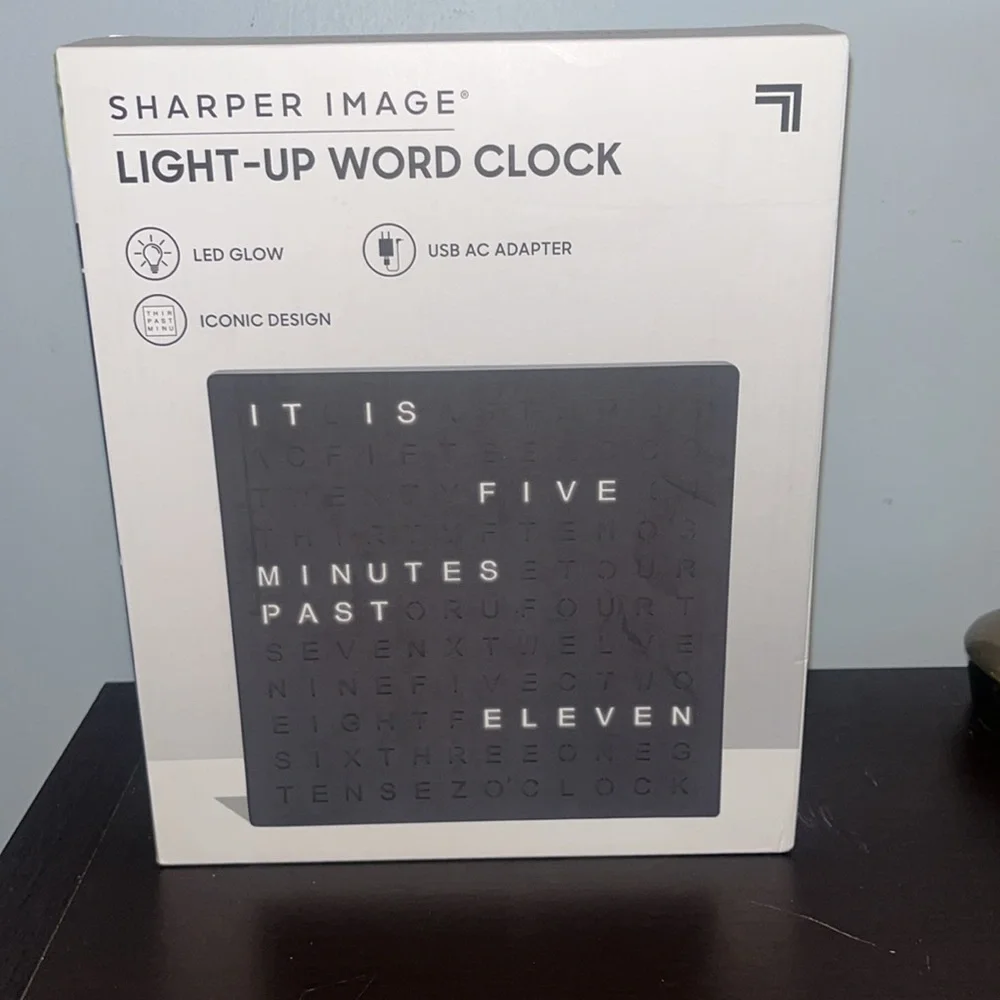 New Sharper Image Light-Up Word Clock 7.75
